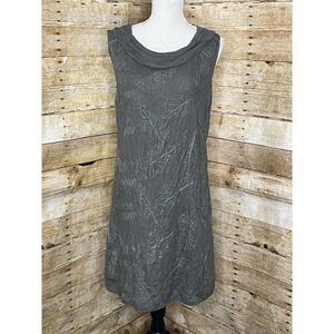 LENI TOMEI 100% LINEN COASTAL BEACHY VACATION RELAXED RESORT BRUNCH DRESS LARGE